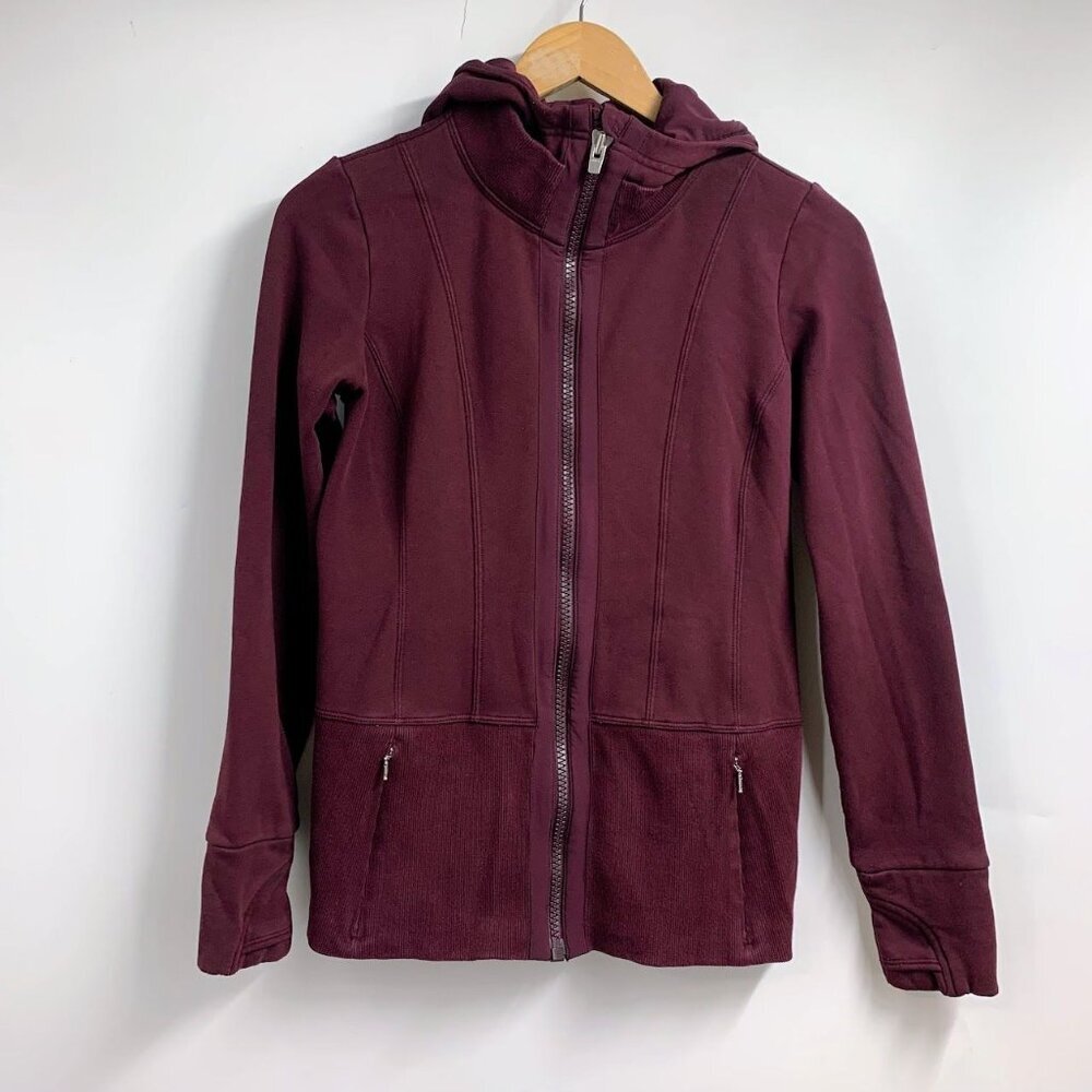 Athleta Women's Fitted Victory Full Zip Stretch Yoga Athletic Hoodie Size‎ XS